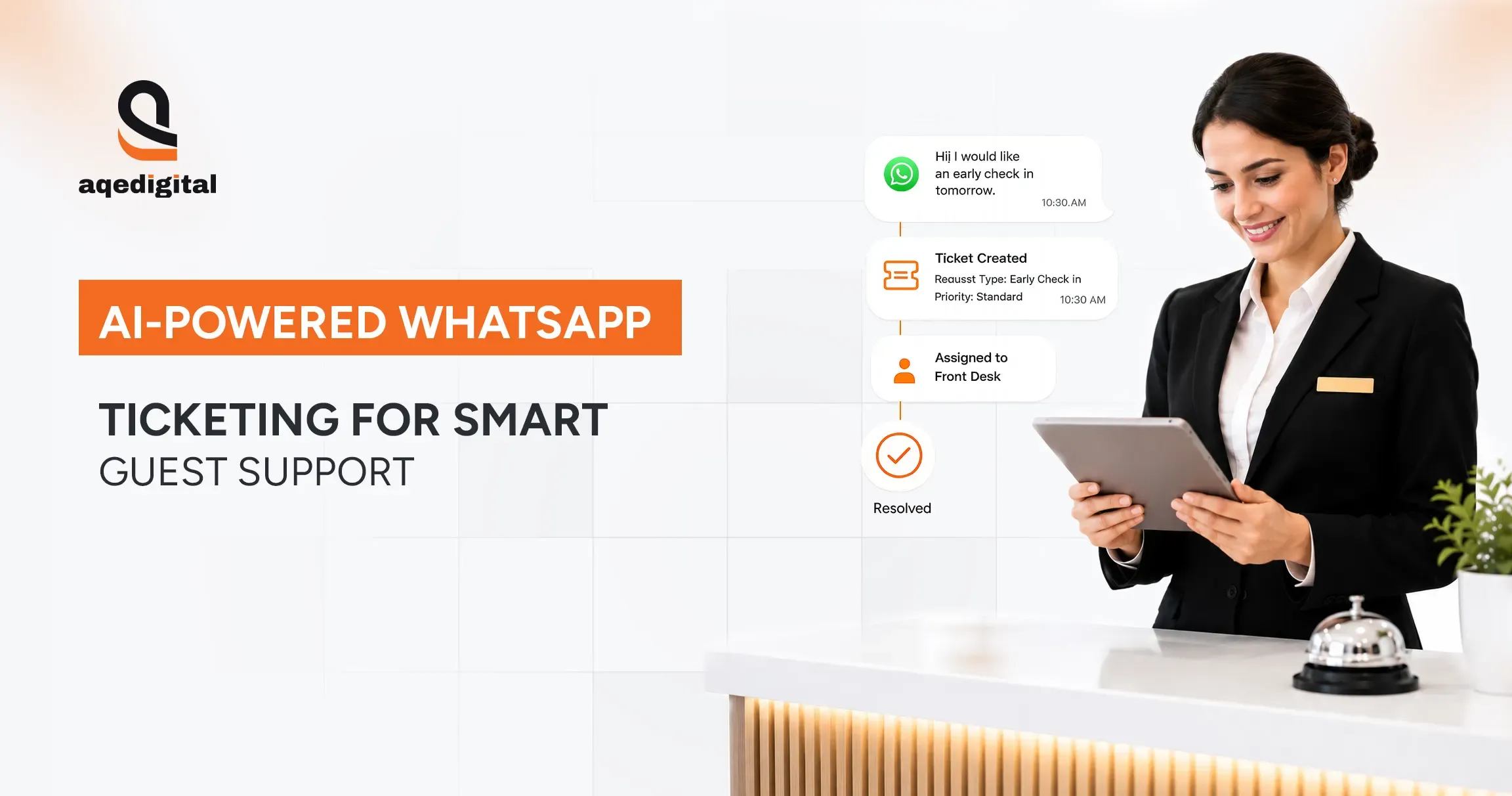 AI-powered WhatsApp ticketing solution for smart guest support in hospitality