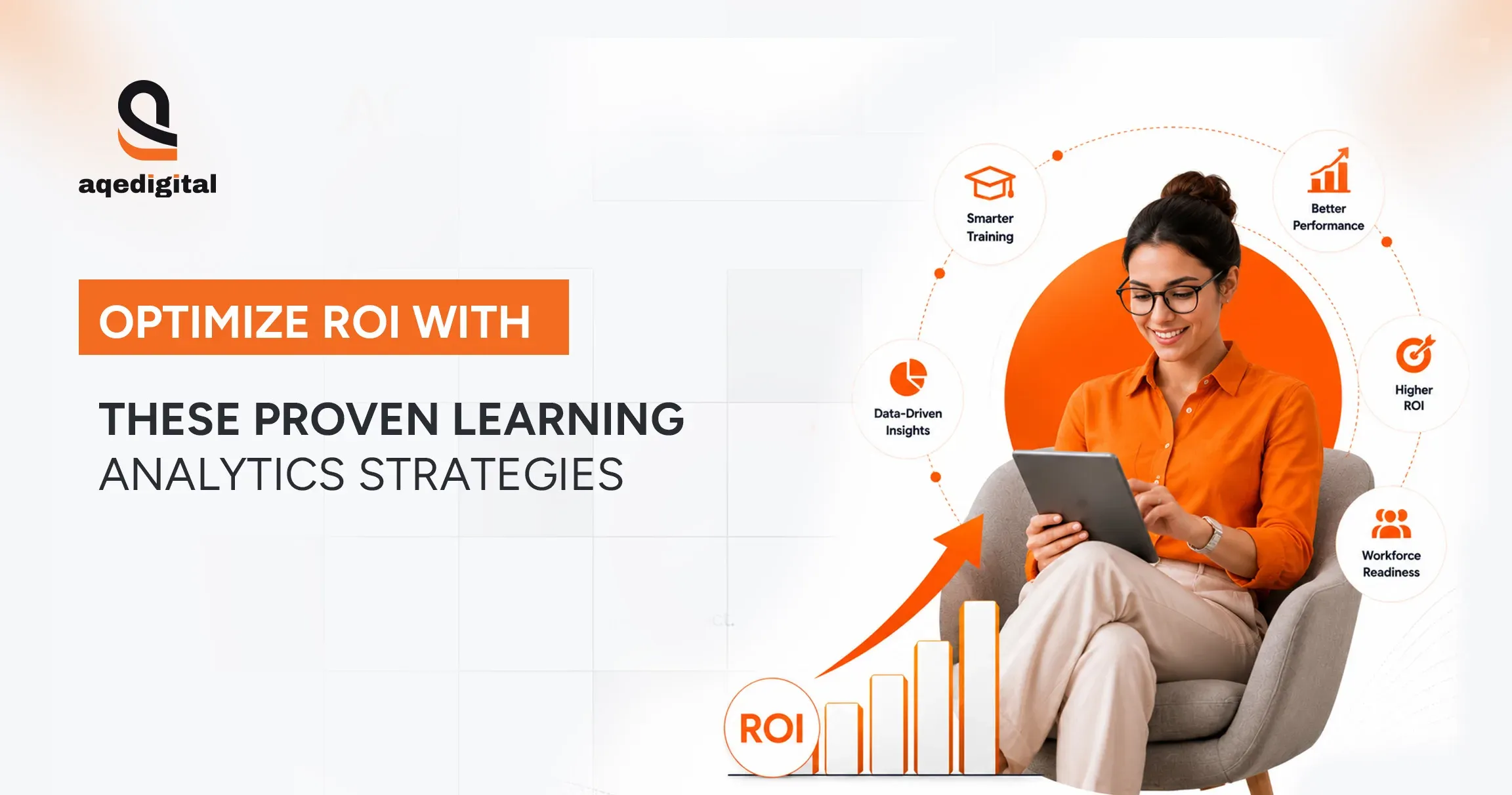 Learning analytics dashboard showing employee training ROI and performance metrics
